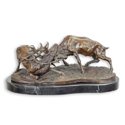 Mutasd a Küzdő szarvasok - bronz szobor részleteit! Kép a Küzdő szarvasok - bronz szobor