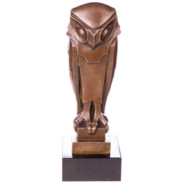 Mutasd a Bagoly - bronz szobor márványtalpon, Art Deco részleteit! Kép a Bagoly - bronz szobor márványtalpon, Art Deco