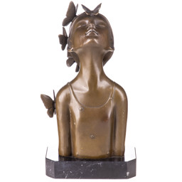 Mutasd a Lány pillangókkal - modern bronz szobor részleteit! Kép a Lány pillangókkal - modern bronz szobor