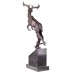 Ugró szarvas bronz szobor képe