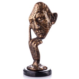 Gondolkodó maszk, bronz szobor képe