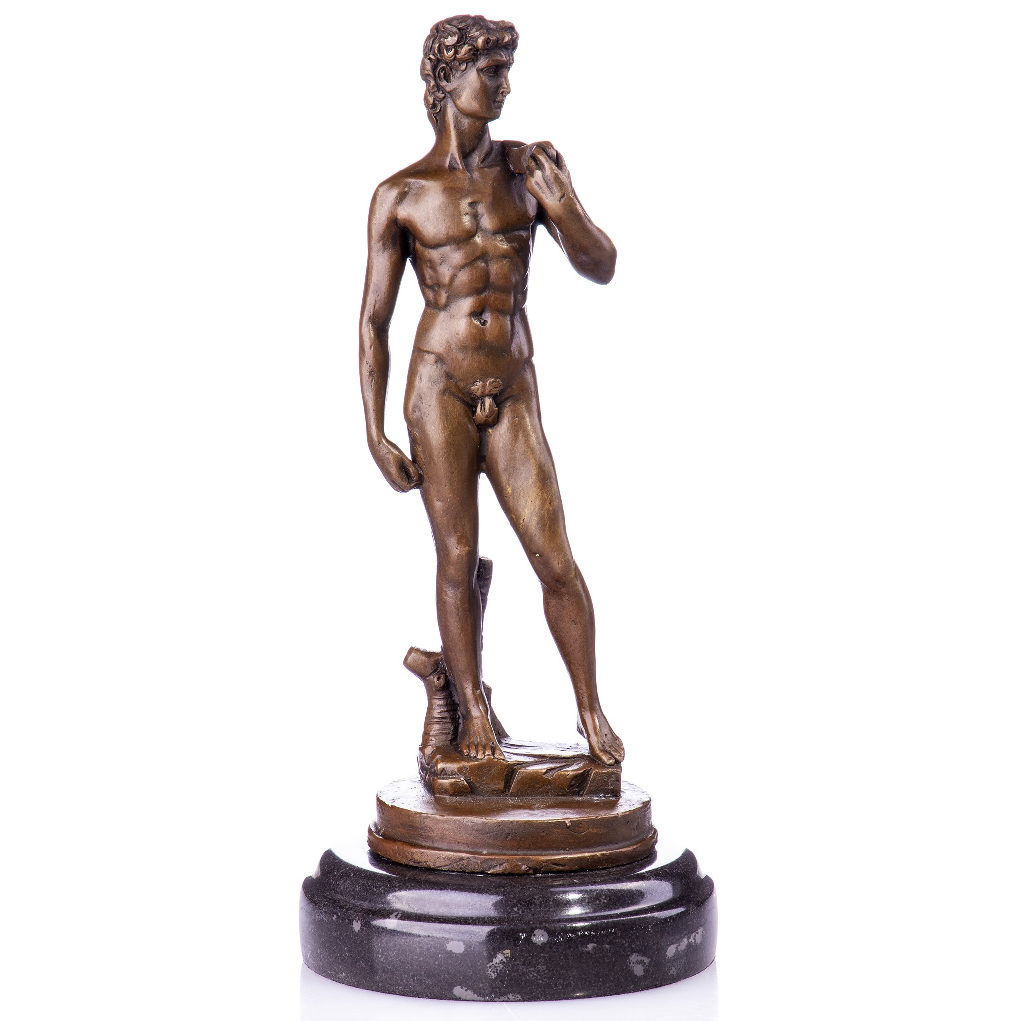 David - bronz szobor márványtalpon képe