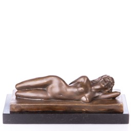 Fekvő női akt bronz szobor képe