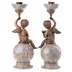 Porcelán-bronz gyertyatartó szett angyalokkal képe