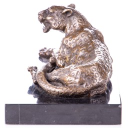 Leopárd - bronz szobor képe