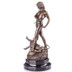 Fiú leopárddal - bronz szobor márványtalpon képe