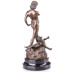 Fiú leopárddal - bronz szobor márványtalpon képe
