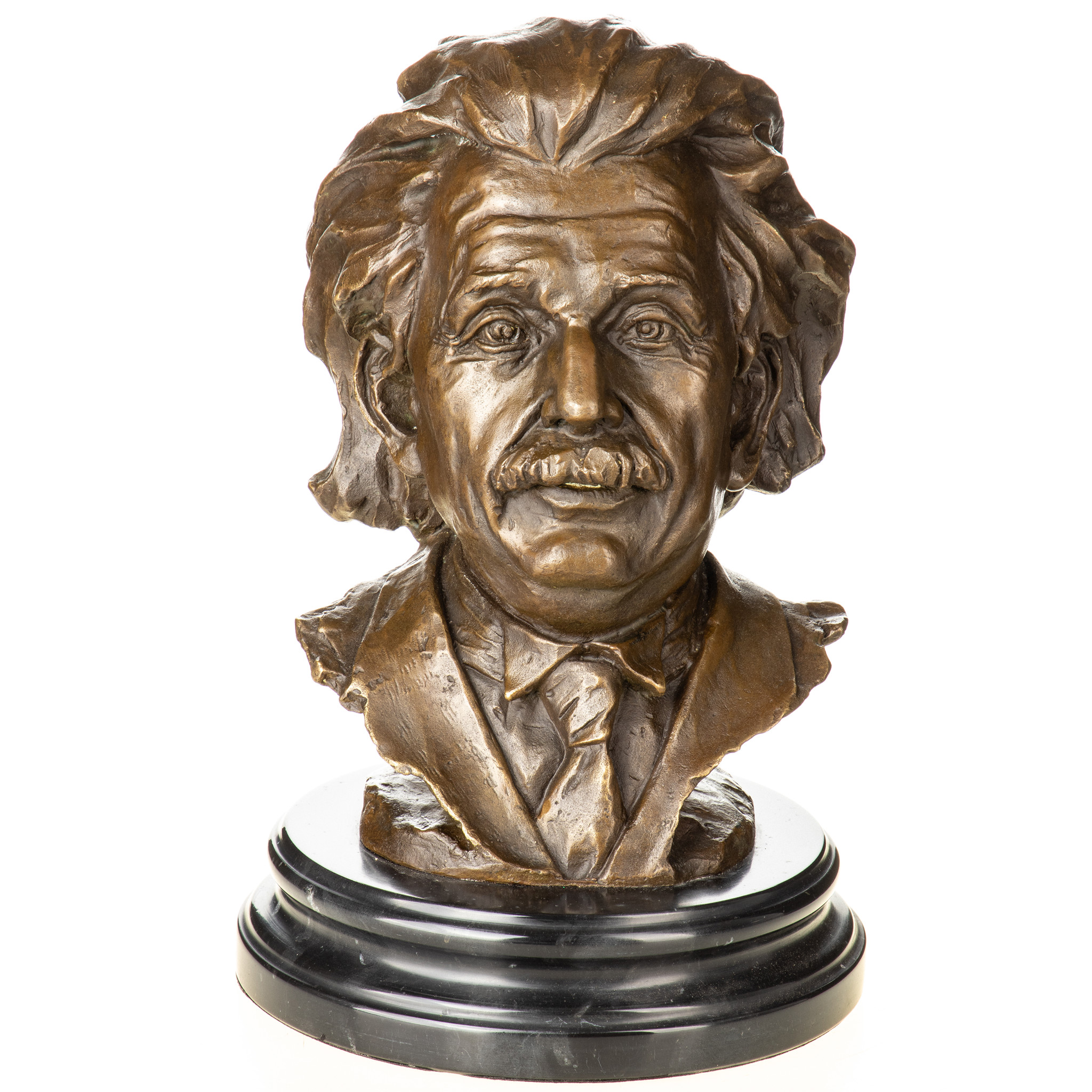 Kép a Albert Einstein mellszobor - bronz szobor márványtalpon